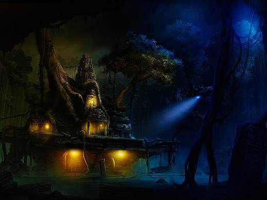 夜景海报光影关系的处理