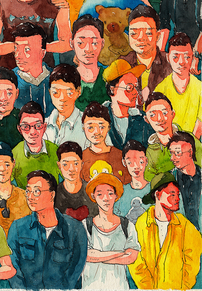 人群（图ZNDg3NzEyMDQ=） - 艺术插画 - 站酷设计师Herb_hl原创素材 - 站酷ZCOOL