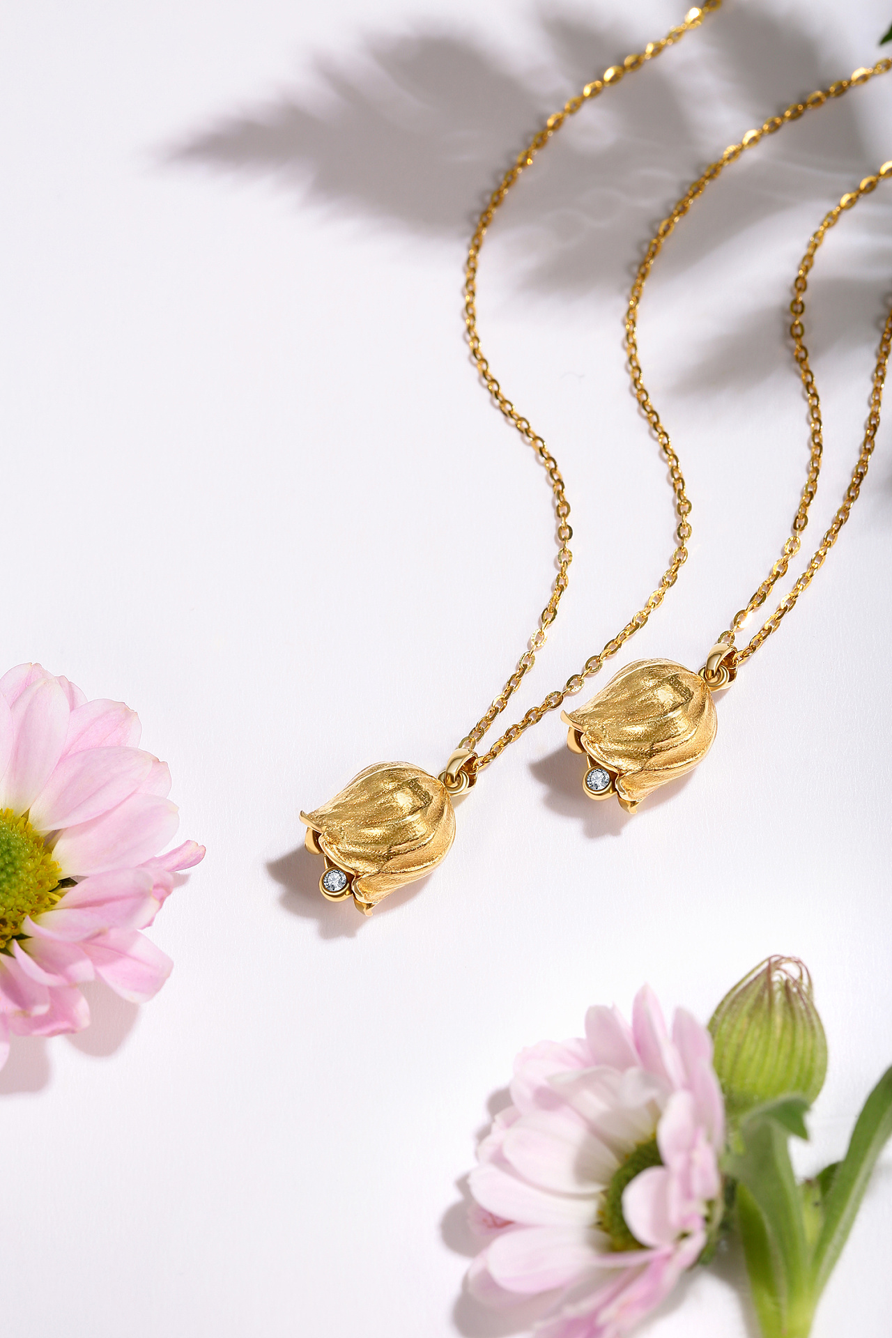 珠宝饰品产品摄影修图--k金铃兰钻石吊坠