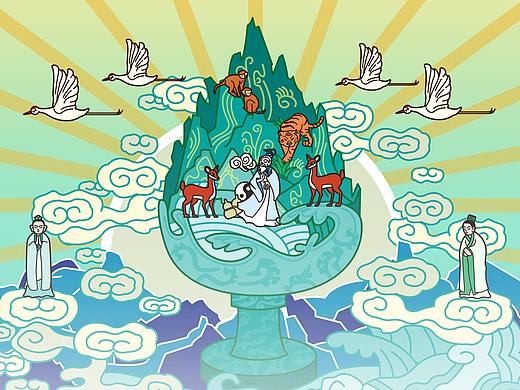 博山炉—文物主题文创插画（个人主页-ZNTY0MTM5MDQ=） - 商业插画 - 站酷设计师Rhynoiii原创素材 - 站酷ZCOOL