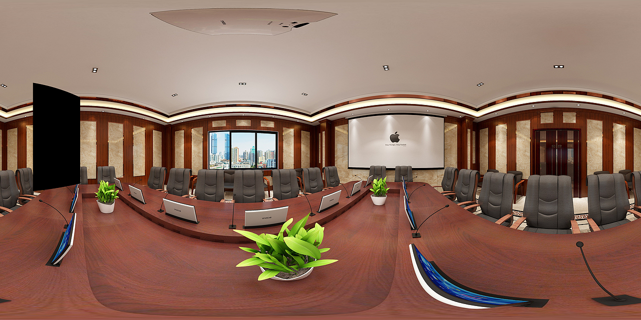 新中式办公室全景案例