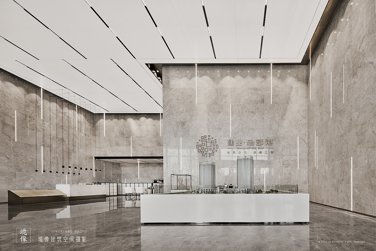 【空间摄影】商丘建业总部港写字楼大堂空间设计实景