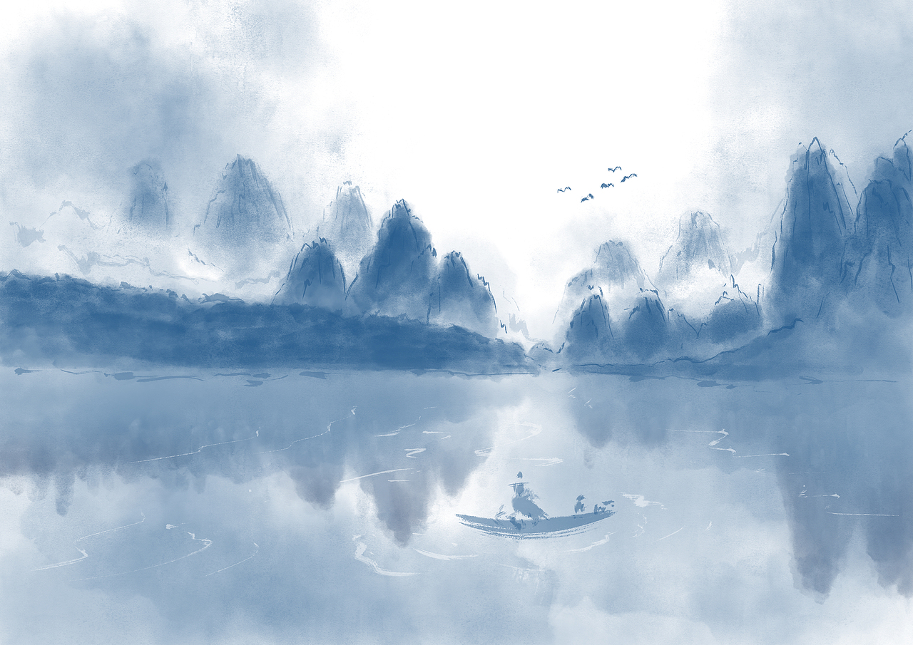 12副水墨山水日历