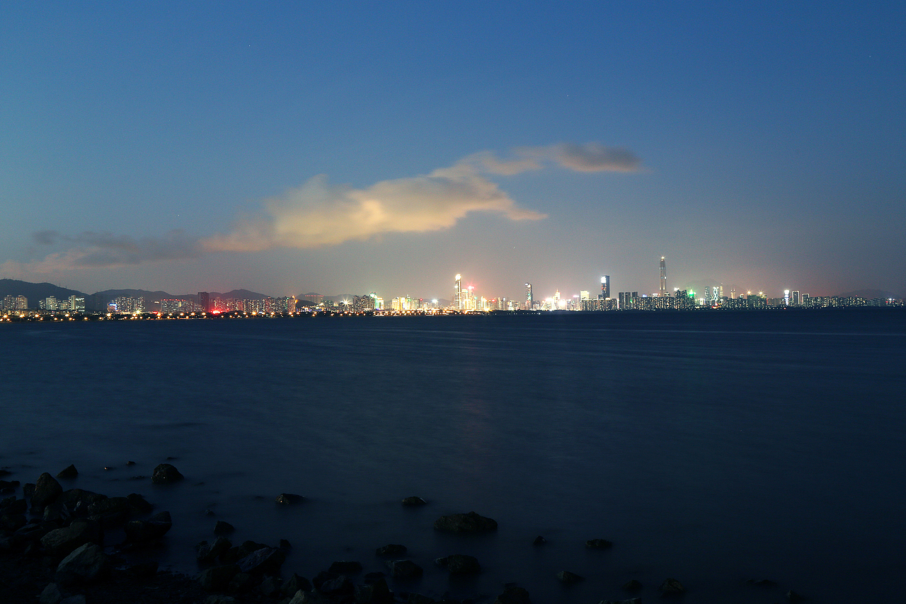 入夜前的深圳湾（图ZMzAyMzk3MTY=） - 风光摄影 - 站酷设计师深圳石缘影像原创素材 - 站酷ZCOOL