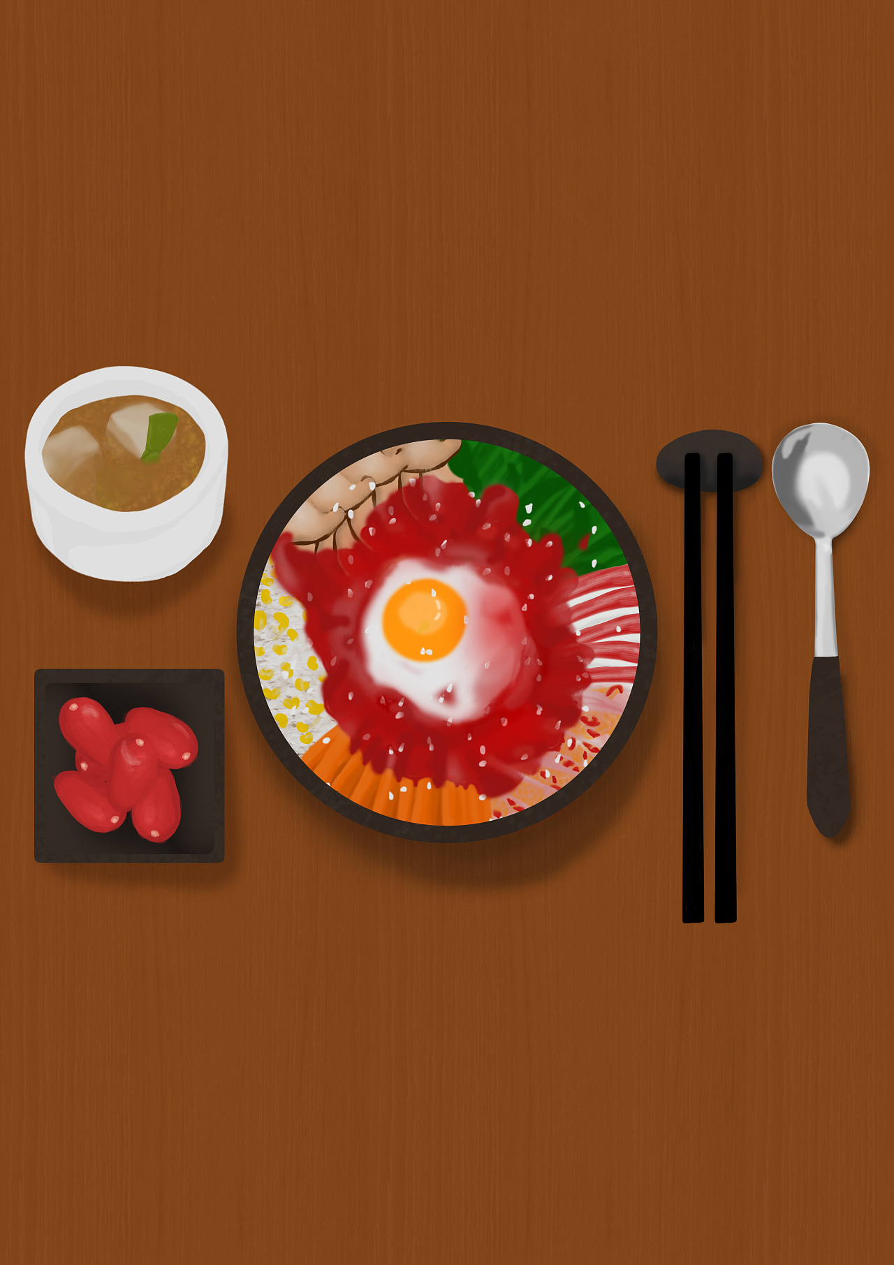 好好吃饭|插画|商业插画|竹林大暴雨 - 原创作品 - 站酷 (zcool)