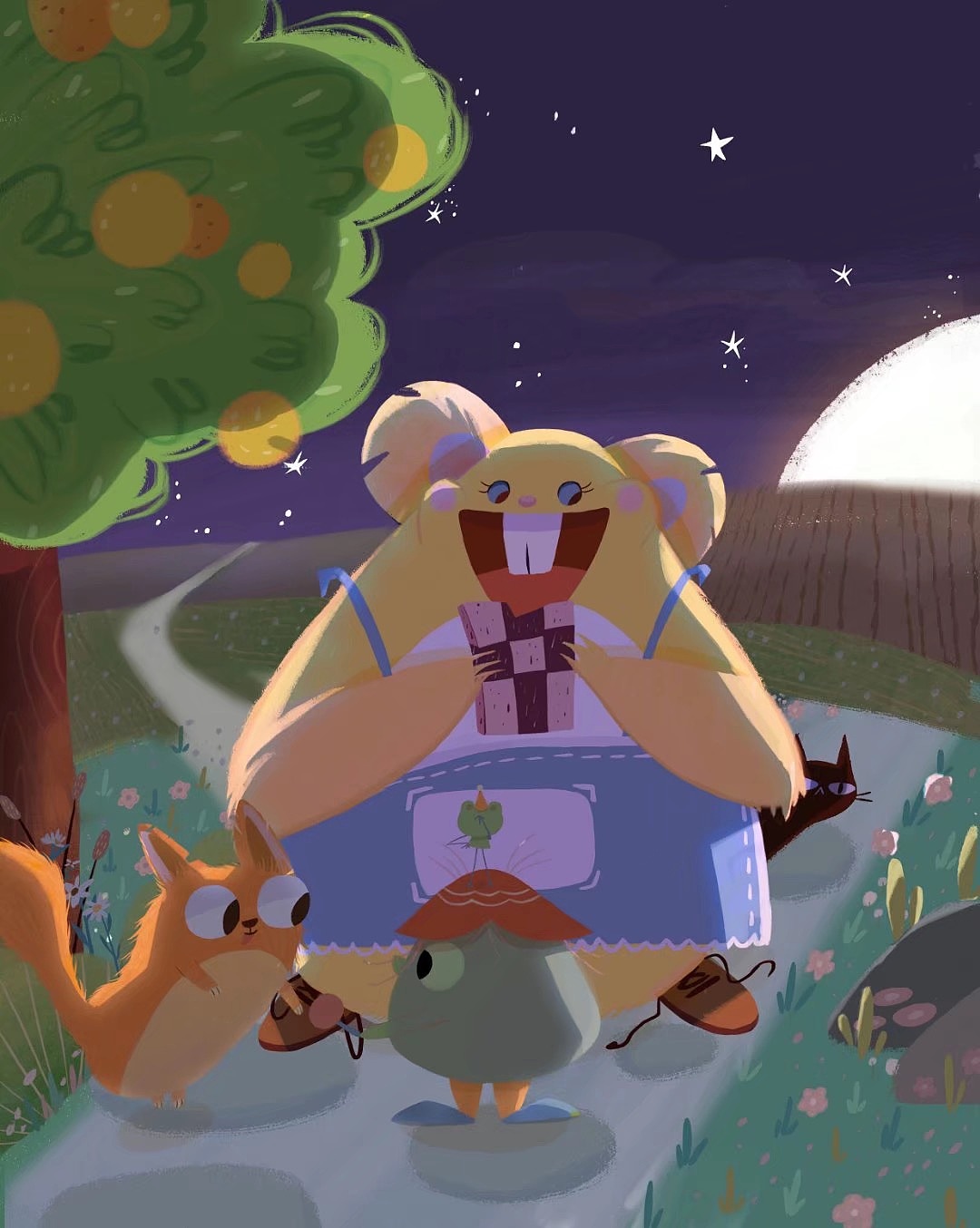 原创白天 黄昏 夜晚 冬天场景（图ZMjM0NjcxNTMy） - 儿童插画 - 站酷设计师金米儿原创素材 - 站酷ZCOOL
