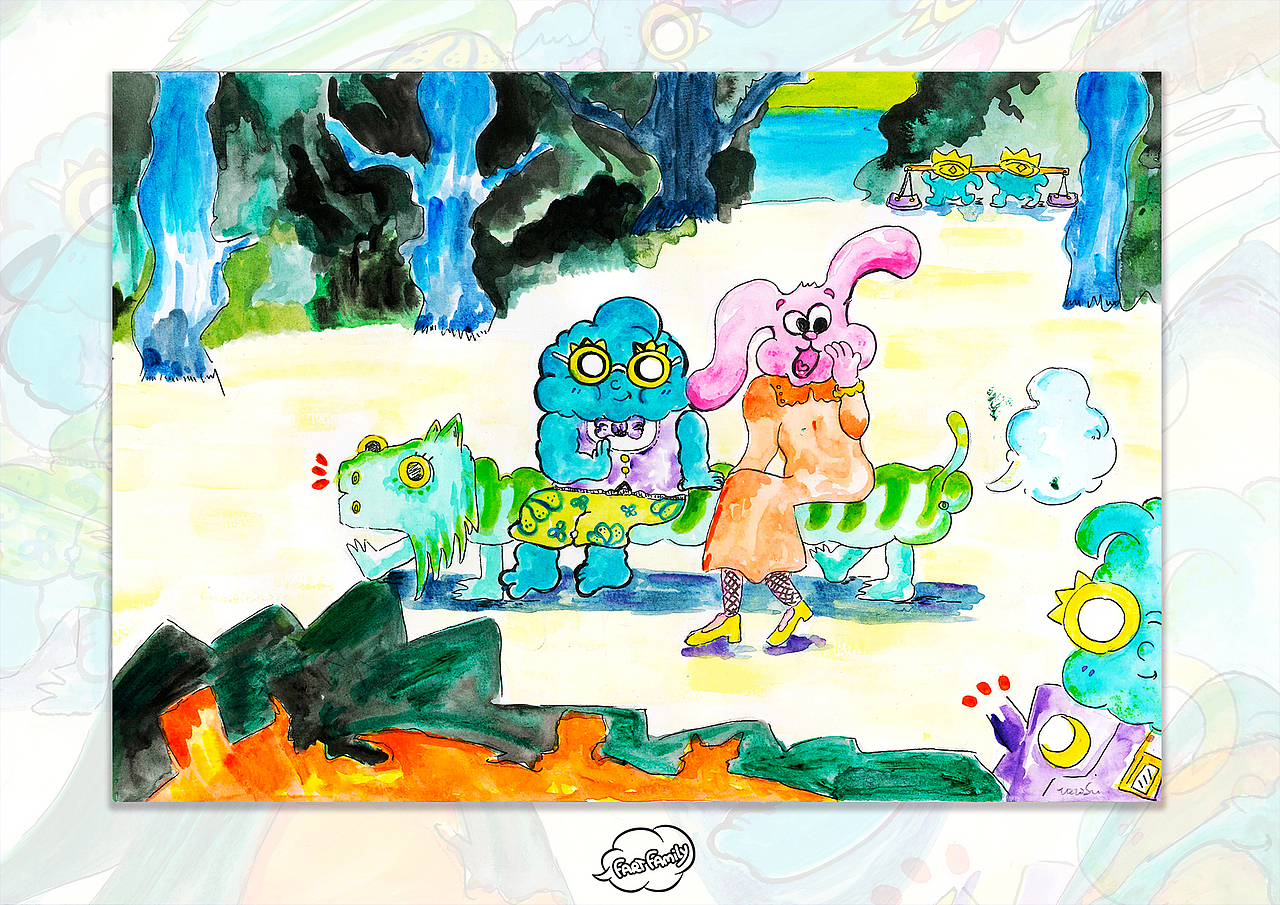 夏日系列｜FART FAMILY 屁屁家族（图ZMTU4NDEwMDQw） - 绘画 - 站酷设计师VIVISU_ART原创素材 - 站酷ZCOOL