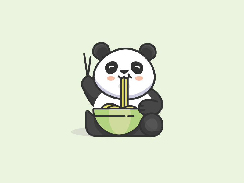 原创作品:吃面的熊猫