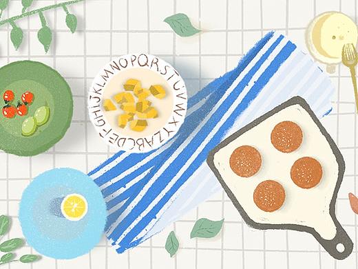 INS风食物插画