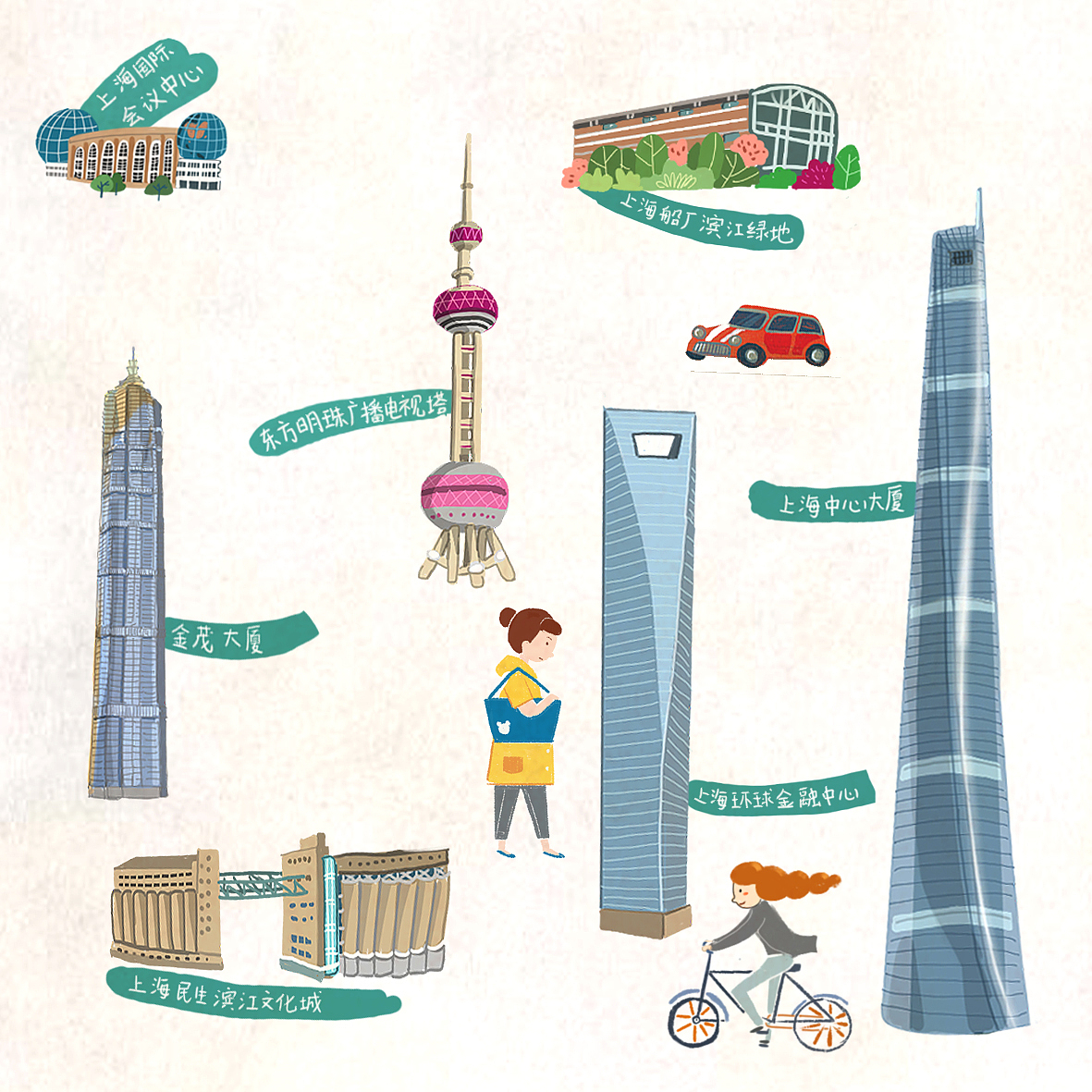 上海黄浦江游览地图（图ZMTE4MjAyOTcy） - 商业插画 - 站酷设计师miao9原创素材 - 站酷ZCOOL