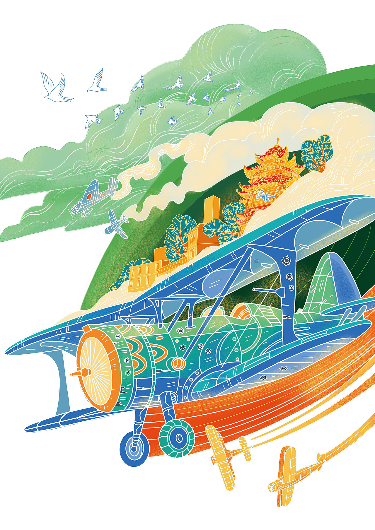 抗日战争纪念海报插画（图ZMjcwMTE0Njc2） - 商业插画 - 站酷设计师GooooooJ原创素材 - 站酷ZCOOL