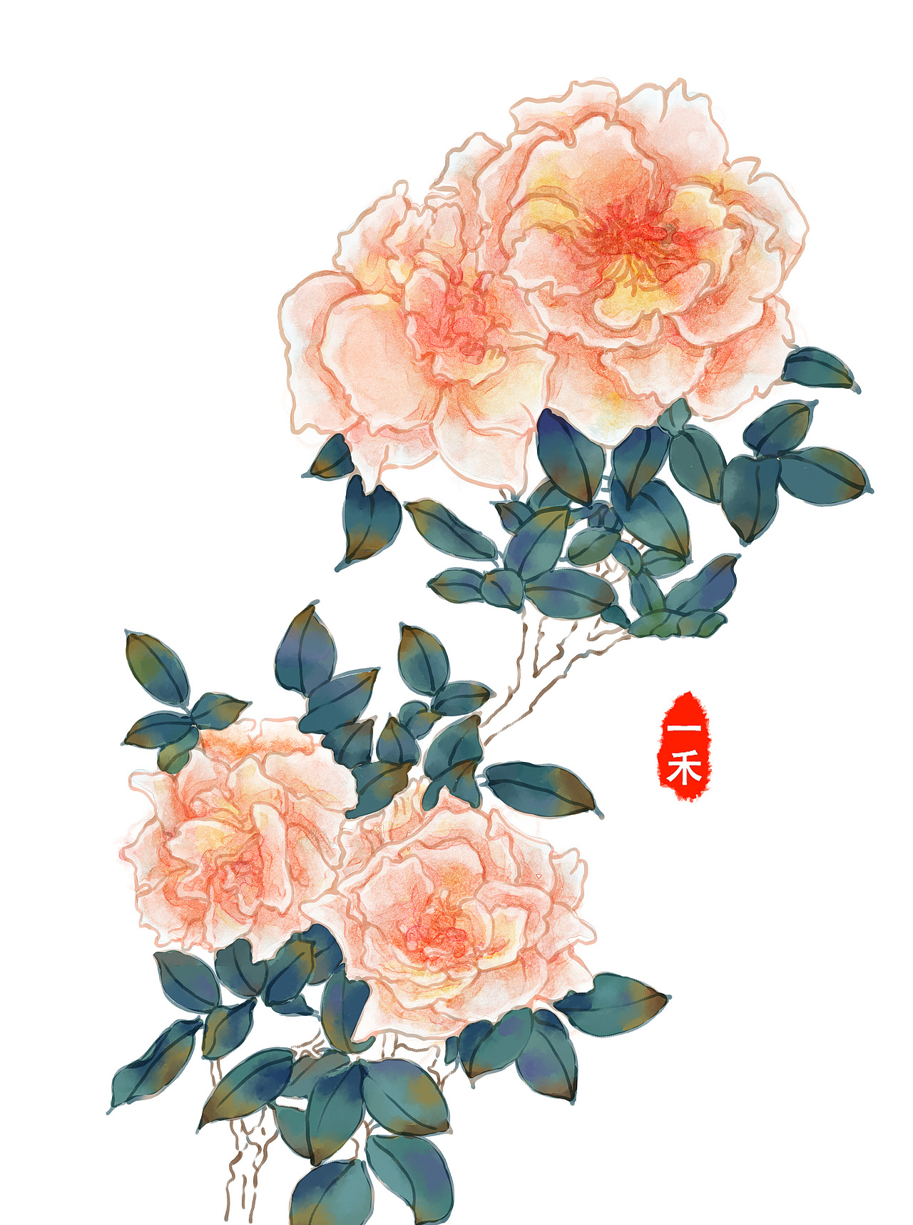 插画/国风/水彩水墨