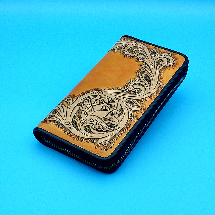 皮雕唐草钱包