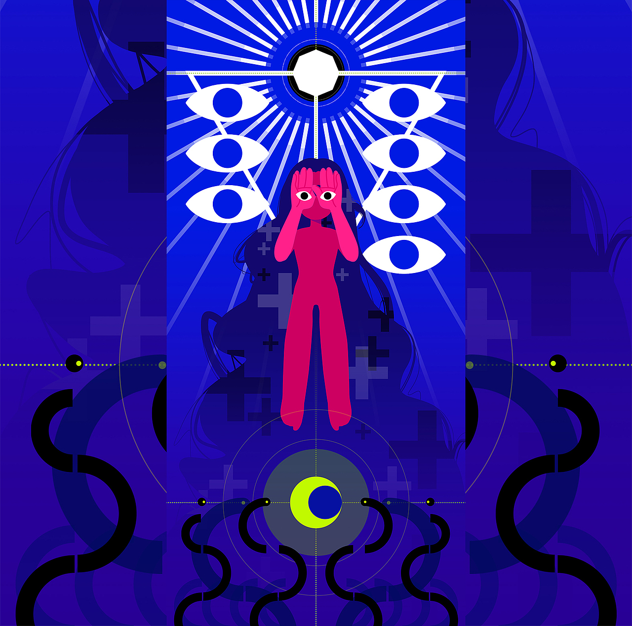 《》闭上眼才能看的见（图ZMTk2NDM4NjY4） - 艺术插画 - 站酷设计师edward203原创素材 - 站酷ZCOOL