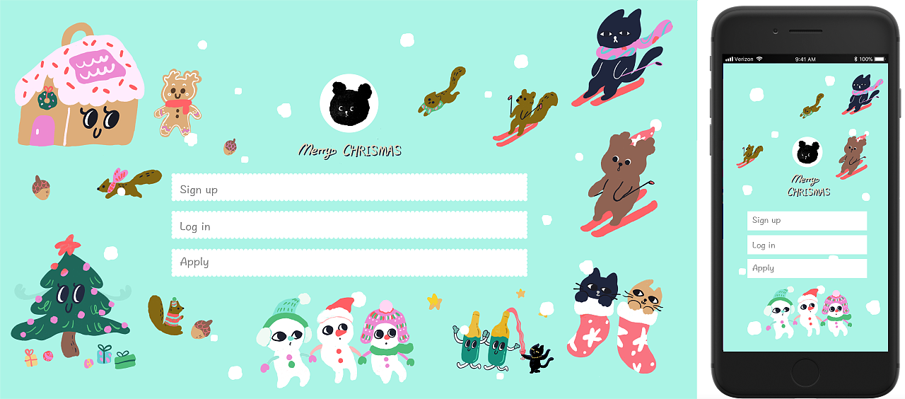 Momozoo 圣诞派对系列品牌插画（图ZMzU3OTUzMjQ4） - 商业插画 - 站酷设计师JULES朱朱原创素材 - 站酷ZCOOL