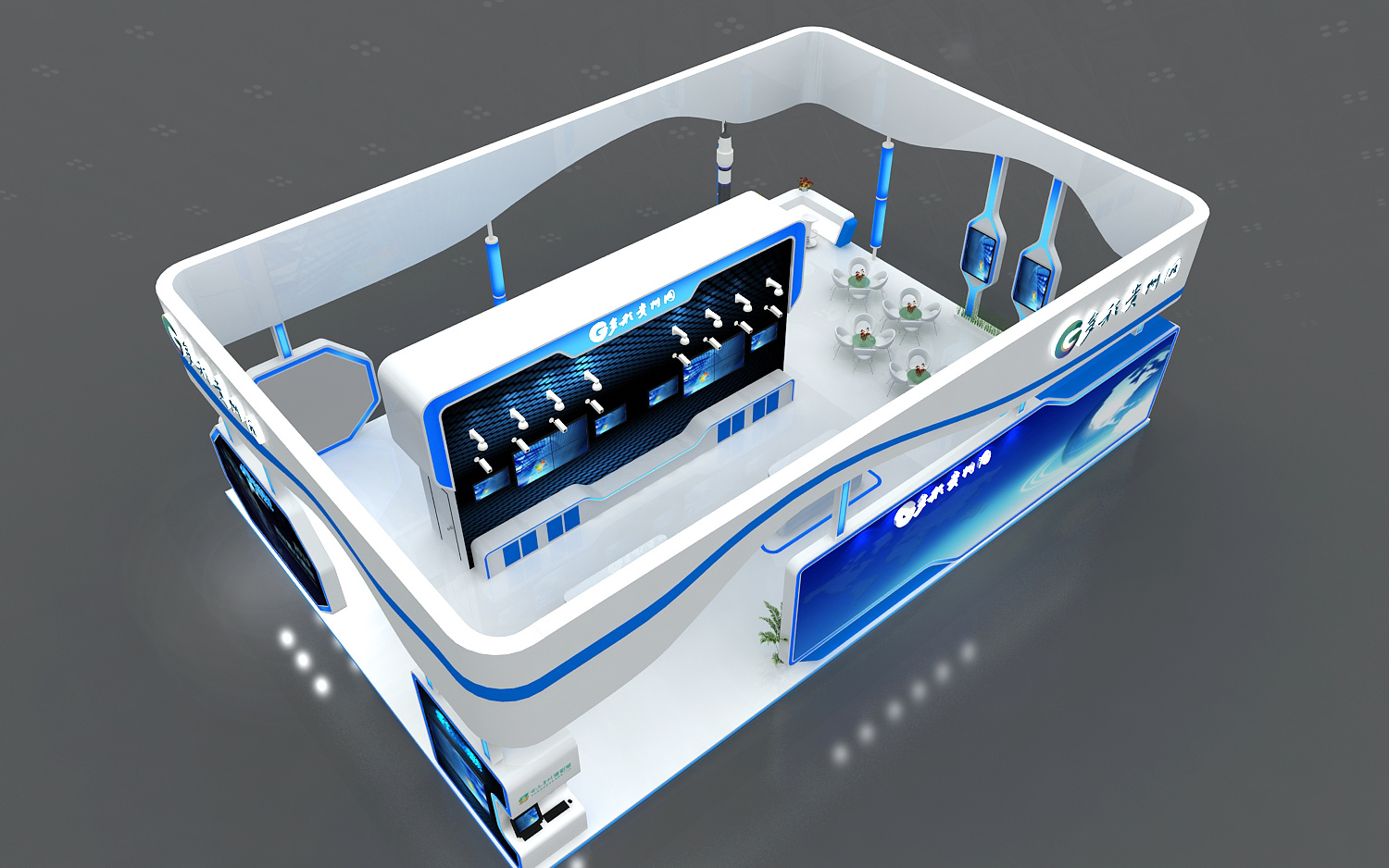 展会展台展位3d效果图案例赏析