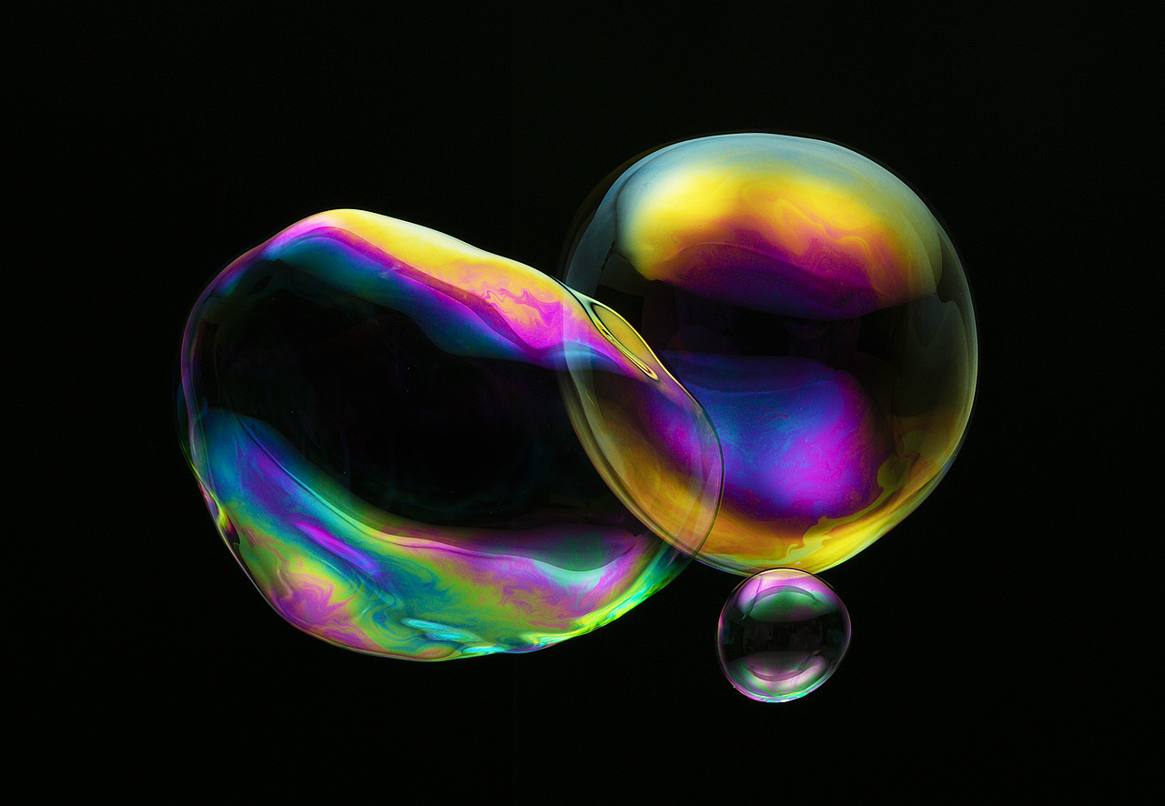 让人心情愉悦的抽象泡沫拍摄