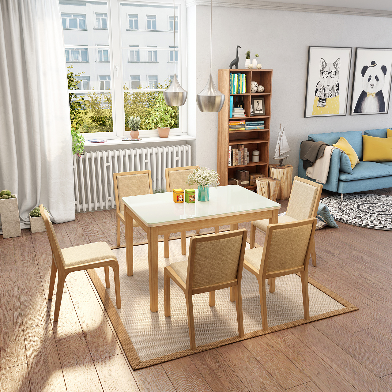 WOWHOO我活 北欧风设计实木简约餐桌_设计素材库免费下载-美间设计