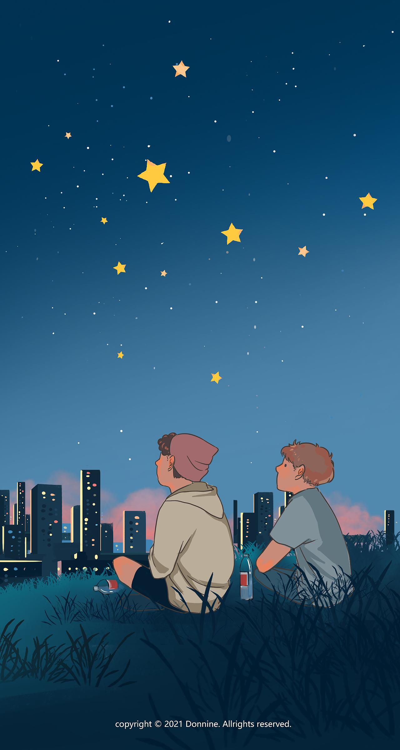 看星星吧练习插画