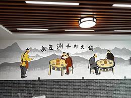 亳州老包涮羊肉火锅墙绘