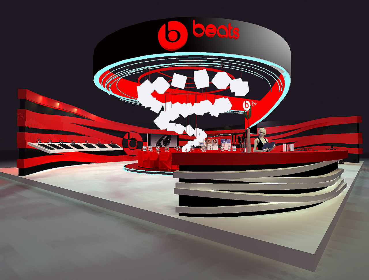 BEATS 耳机特装展台 展板展示+部分效果图（图ZMTEzMzcwODk2） - 展陈设计 - 站酷设计师水圆西西子原创素材 - 站酷ZCOOL