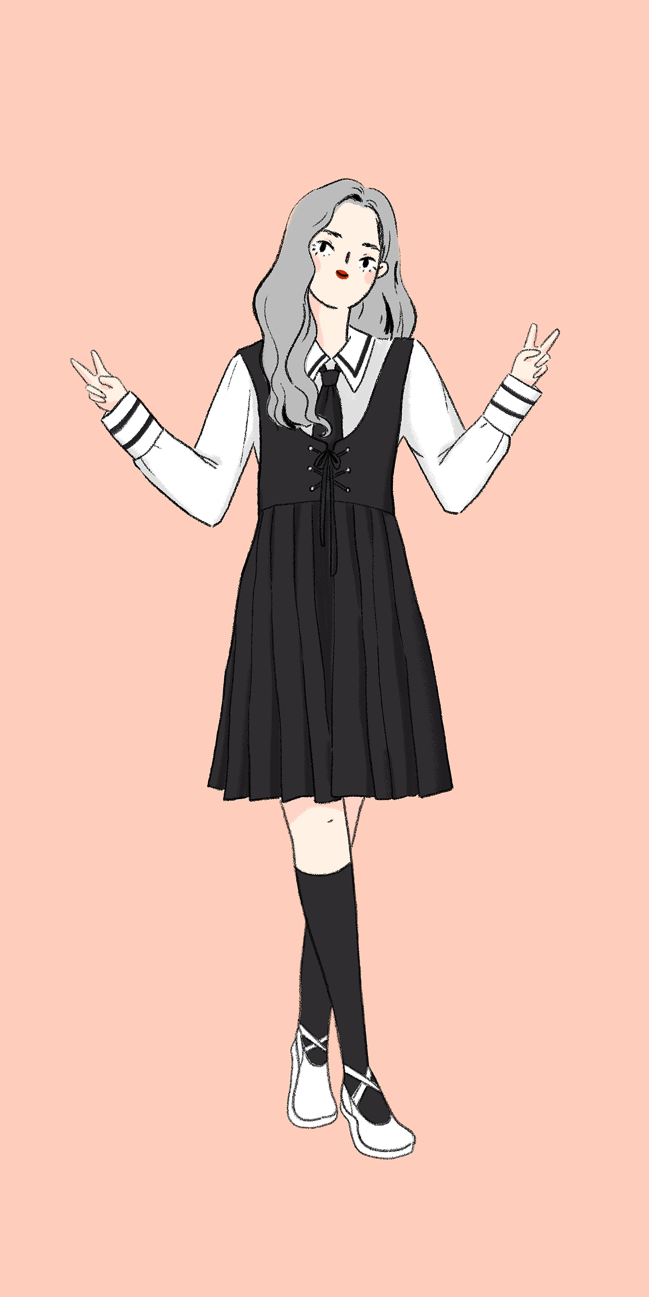 一组jk制服女孩