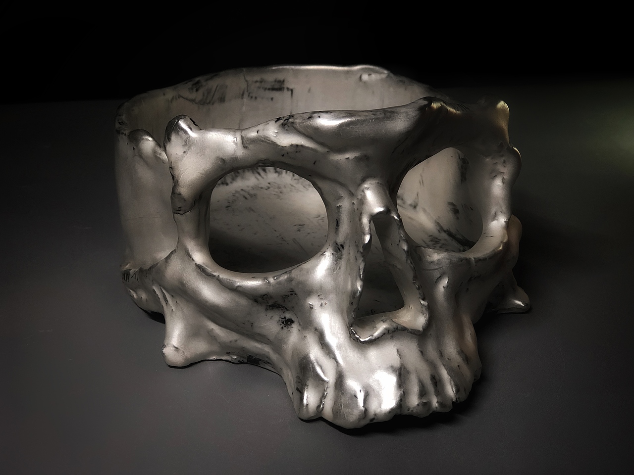 【SKULL】骷髅 暗黑系1300°电镀金属色陶瓷烟灰缸摆件