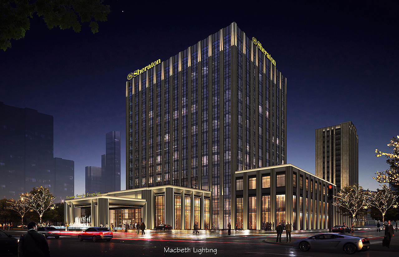 奉贤喜来登酒店室外灯光泛光竣工