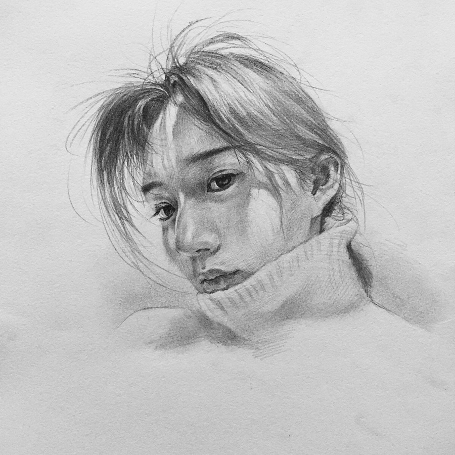 女孩|素描|纯艺术|立早文化 - 原创设计作品 - 站酷 (zcool)