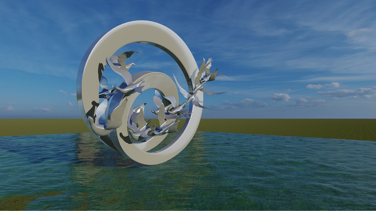 杭州-售楼部【不锈钢雕塑】镜面飞鸟🐦|空间|景观设计|德森瑞合雕塑