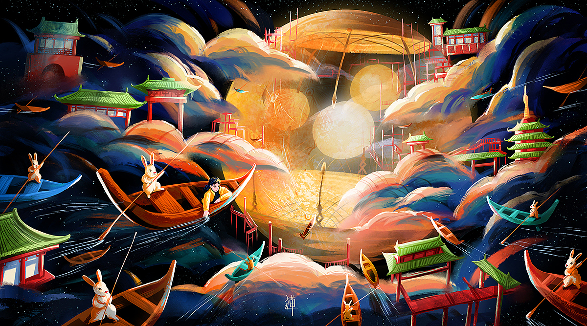 《云上国》系列（图ZMjUzMDI1MDY4） - 创作习作 - 站酷设计师猫与婵原创素材 - 站酷ZCOOL