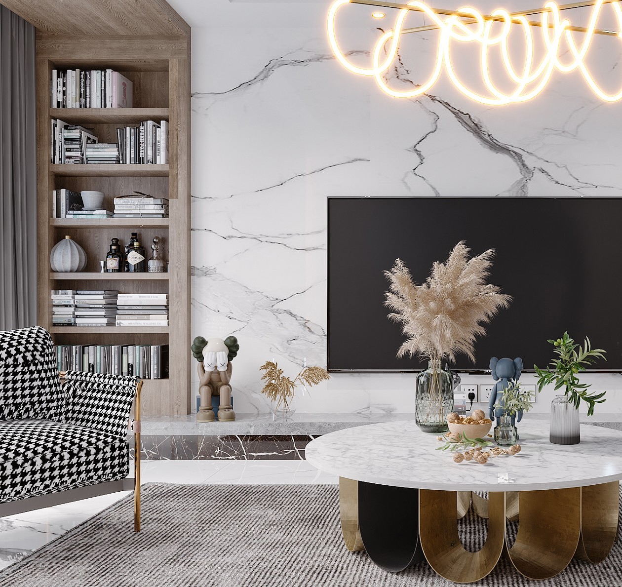 现代北欧风格轻奢客厅