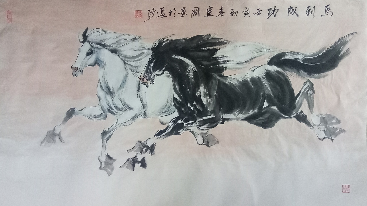 刘建国画马直播作品