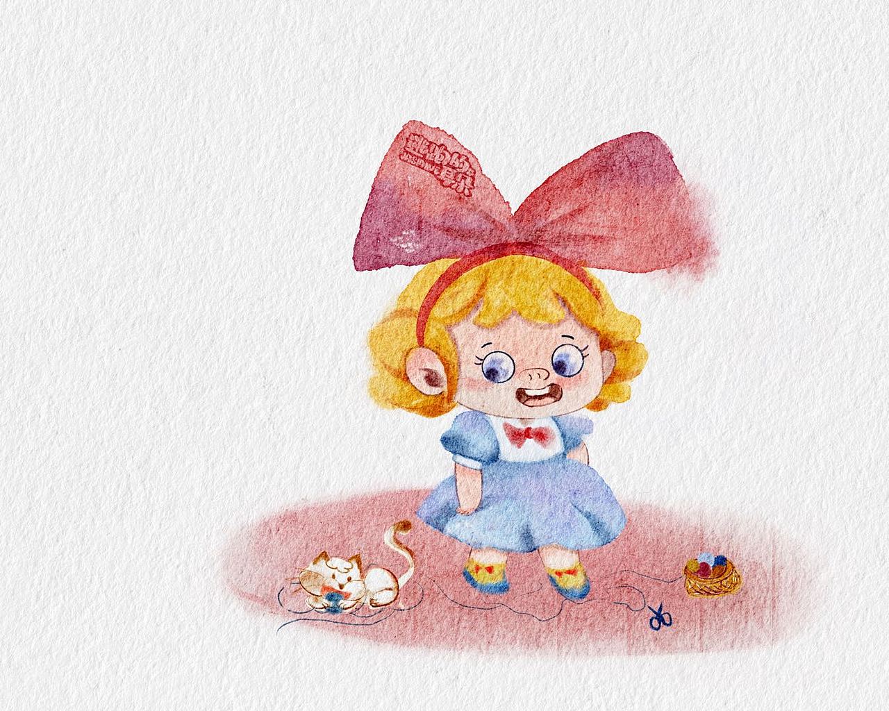 猪猪女孩（图ZMjc2ODUzMjg0） - 儿童插画 - 站酷设计师逃跑的耳朵原创素材 - 站酷ZCOOL