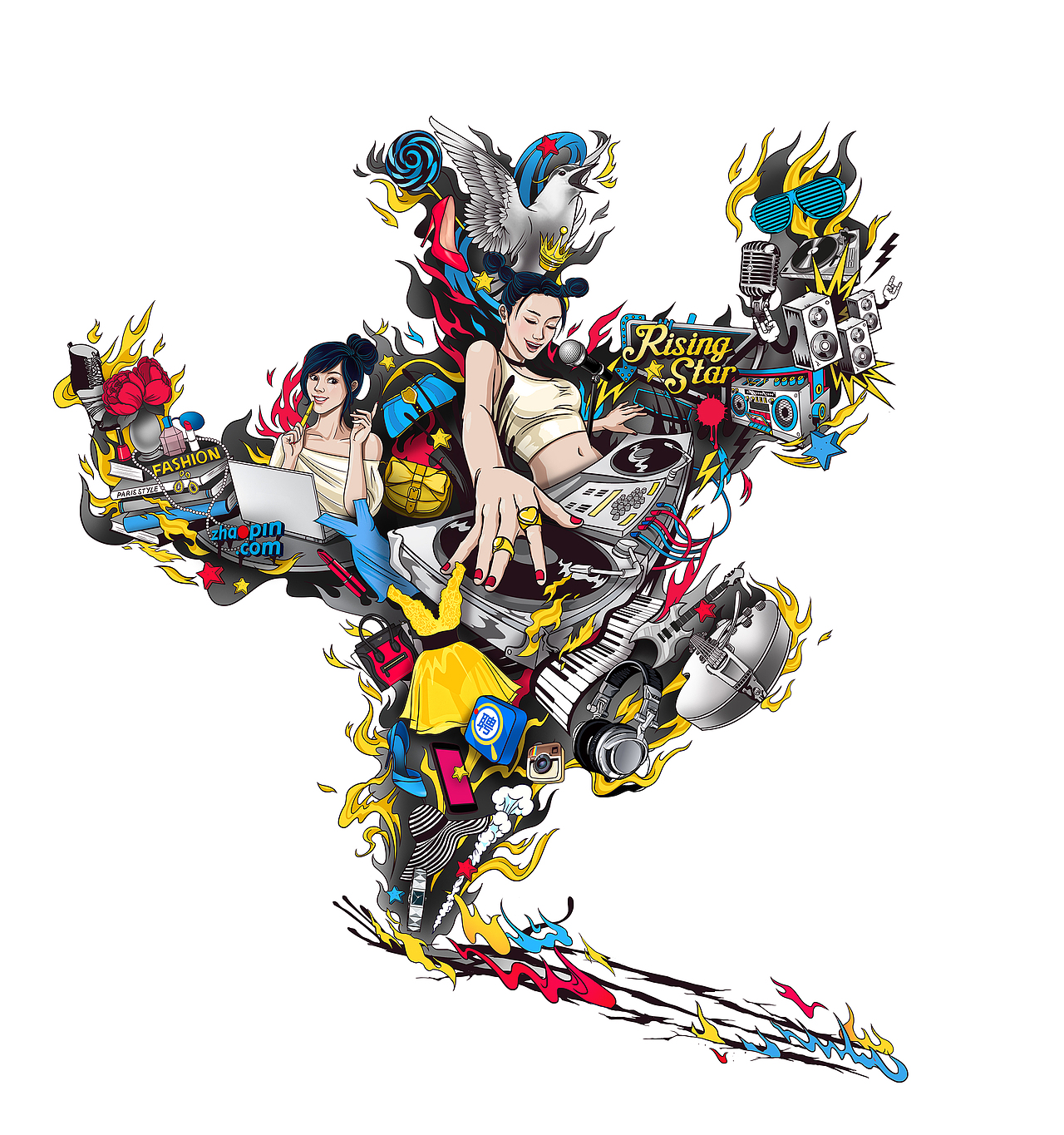 智联招聘2016平面插画~（图ZNDE0MzE0MDQ=） - 商业插画 - 站酷设计师neuneuneu原创素材 - 站酷ZCOOL