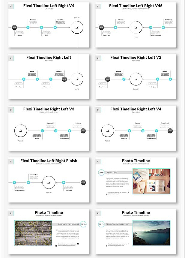 经典欧美风格PPT模板多种树状图