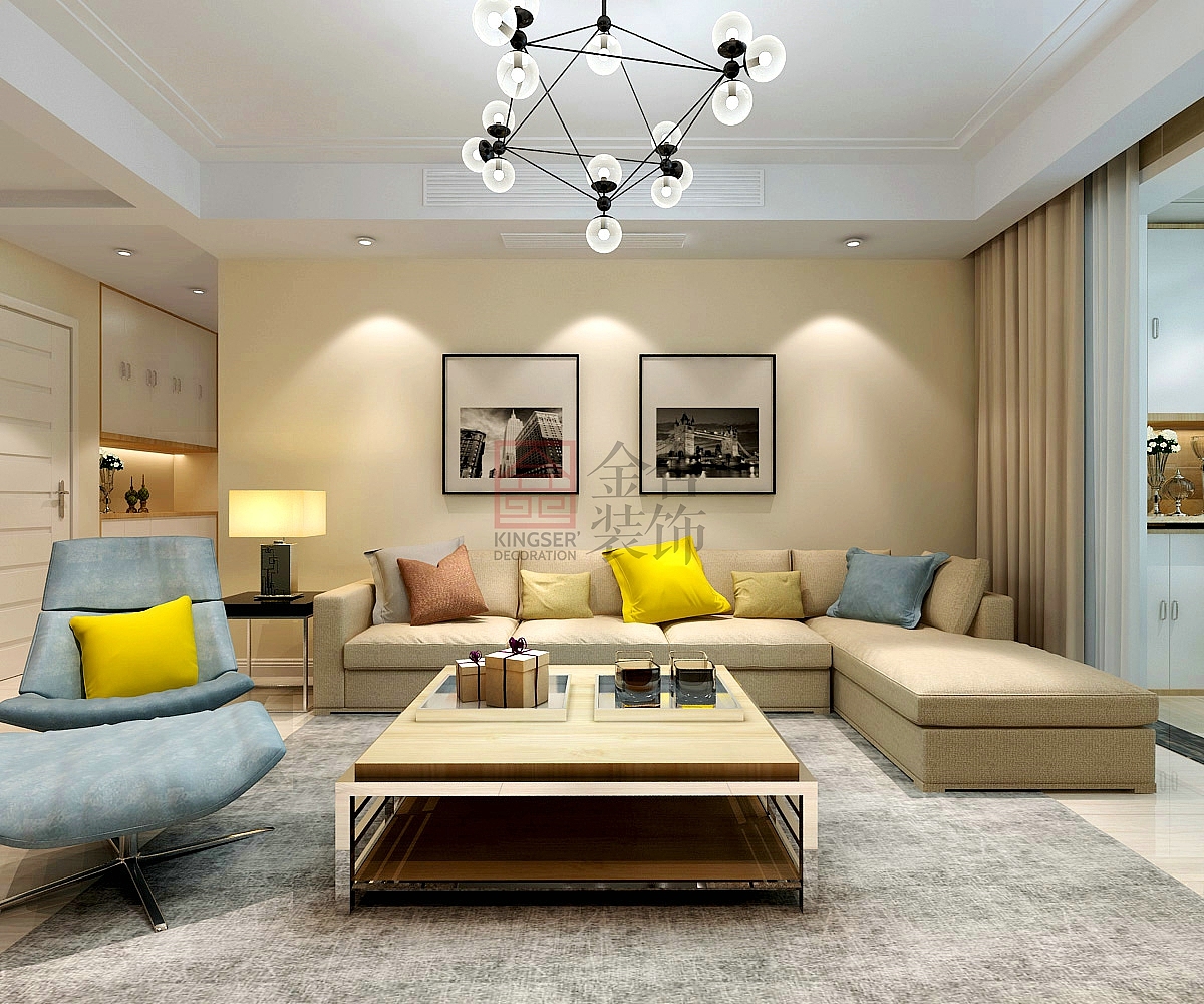 金舍装饰-长九中心127平米装修效果图-现代简约（图ZNTQ5MDc4NzI=） - 家装设计 - 站酷设计师金舍首席设计杨卓原创素材 - 站酷ZCOOL