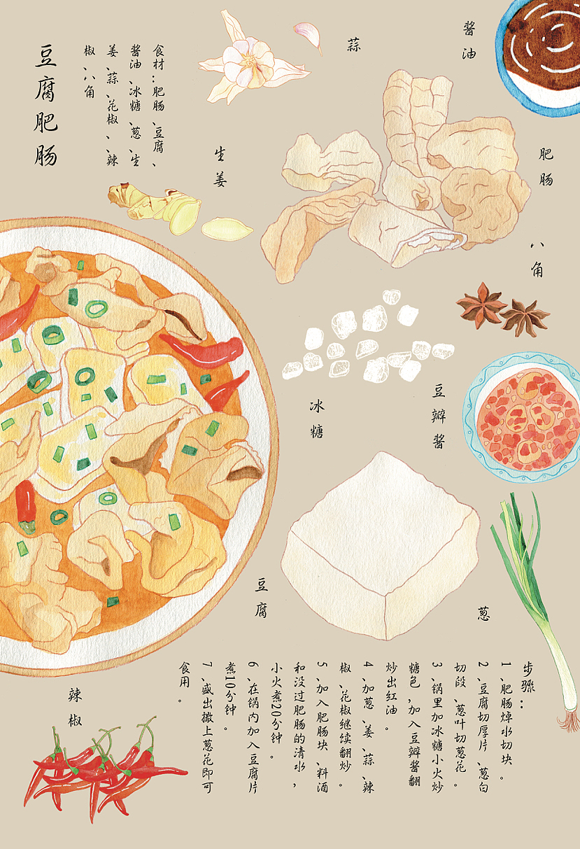 水彩美食插画海报