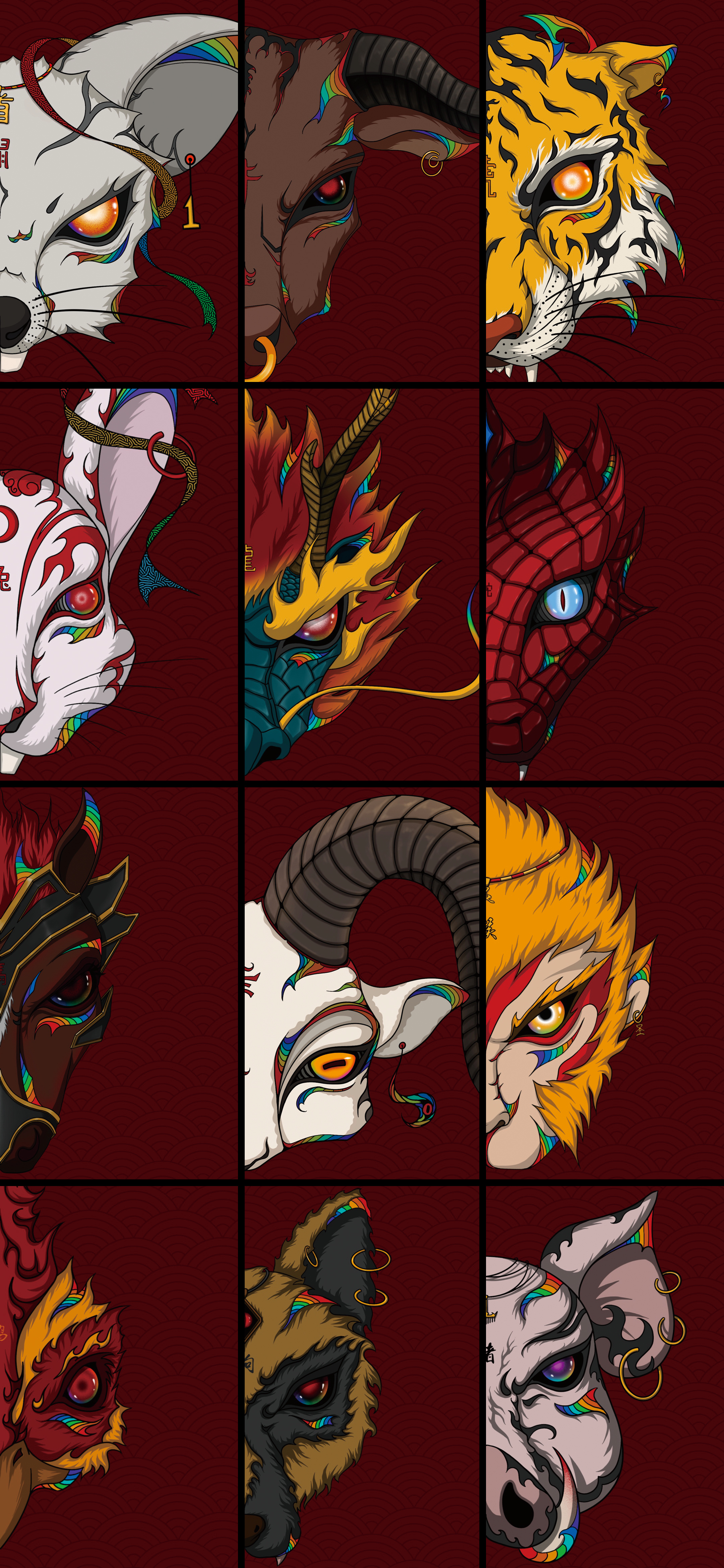 十二生肖·七彩面具|插画|概念设定|有样特长 - 原创作品 - 站酷