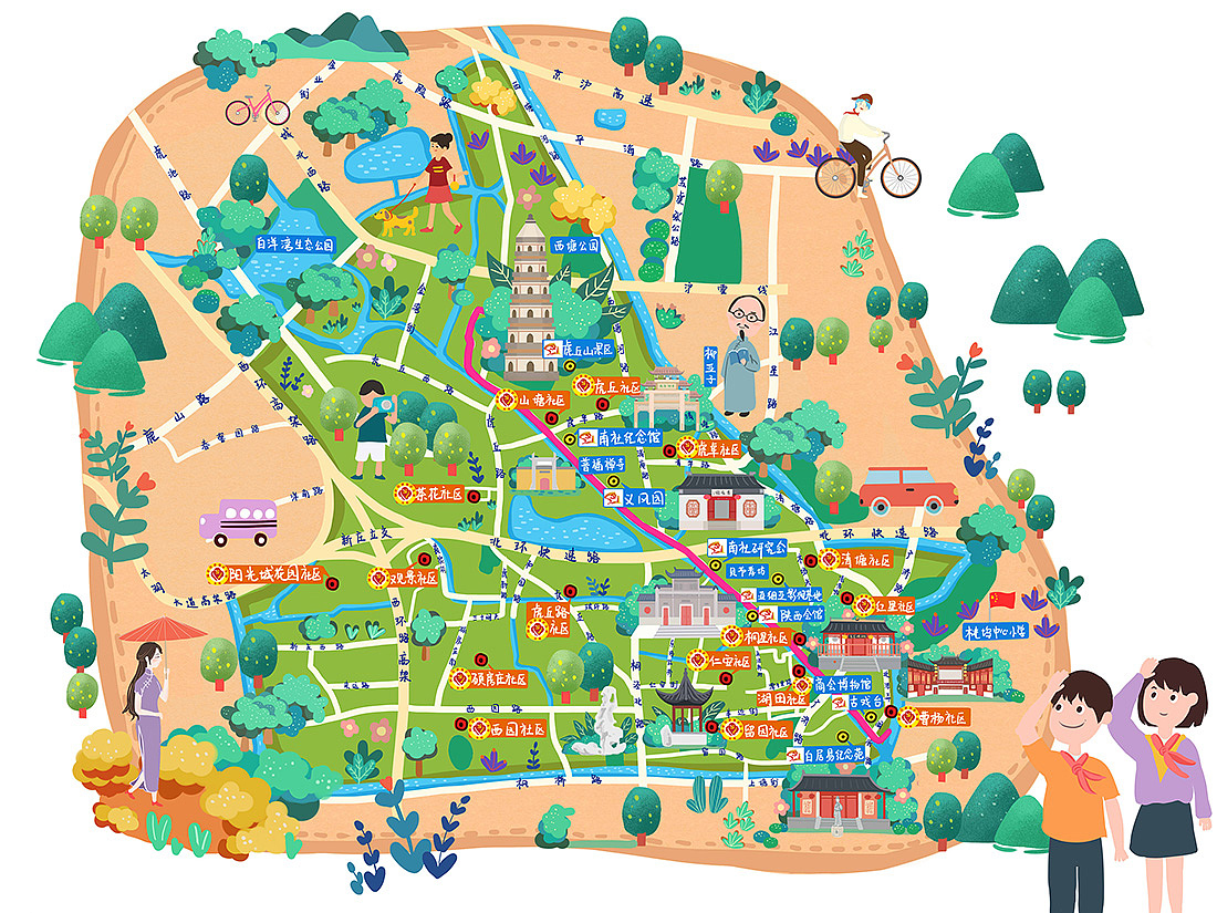 虎丘街道手绘地图