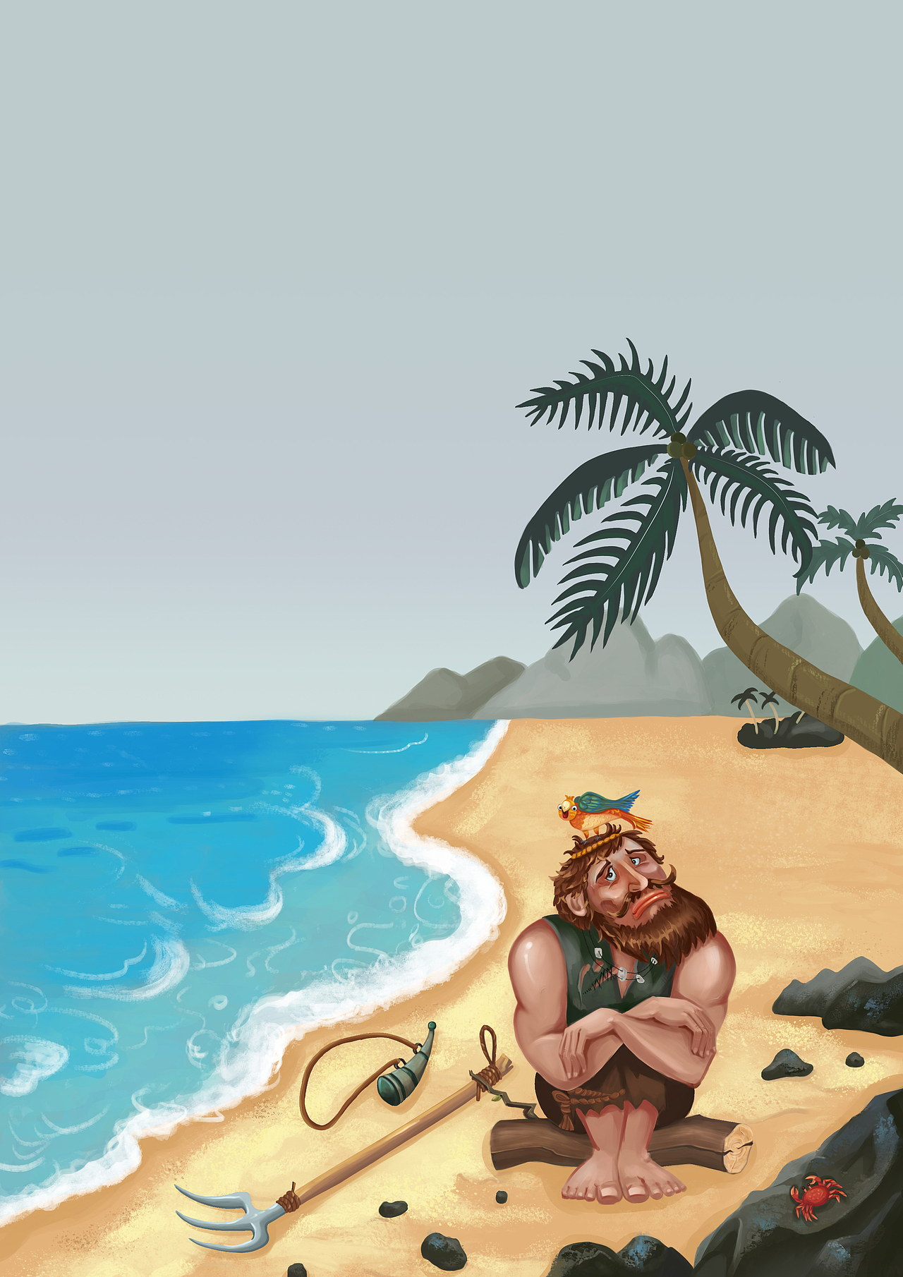 《鲁滨逊漂流记》单页图