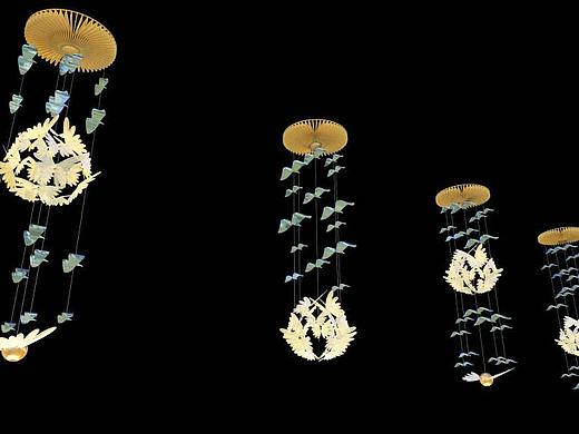 飞鸟蝴蝶吊饰 商场连廊吊饰 美陈