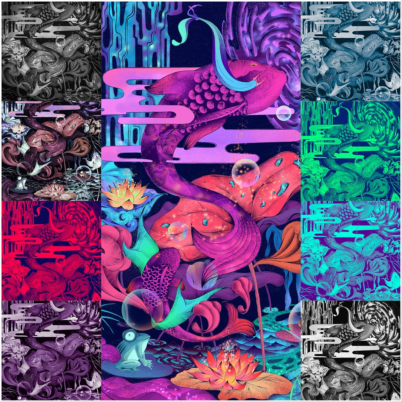 原创系列插画作品-鲤跃龙门（图ZMTE0NzM0MjMy） - 创作习作 - 站酷设计师RICK迁原创素材 - 站酷ZCOOL