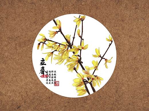 【手绘24节气花卉图鉴】立春迎春花