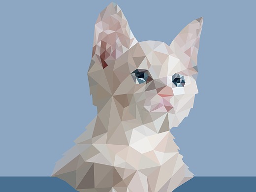 low poly猫