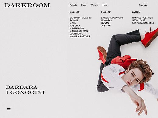 DARKROOM服装网页排版