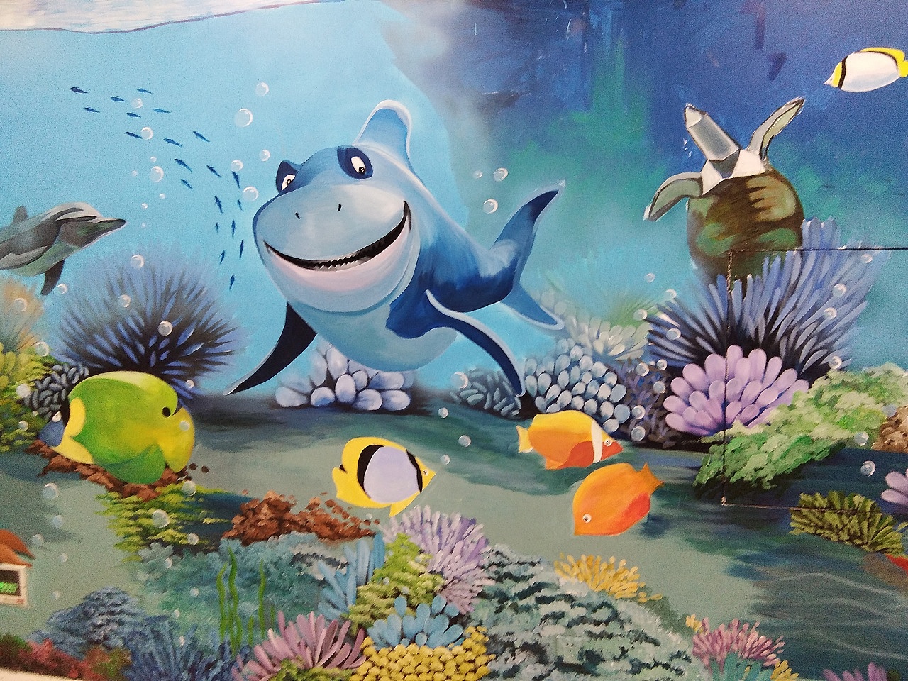 海底世界墙体彩绘 石家庄墙体彩绘 石家庄墙绘