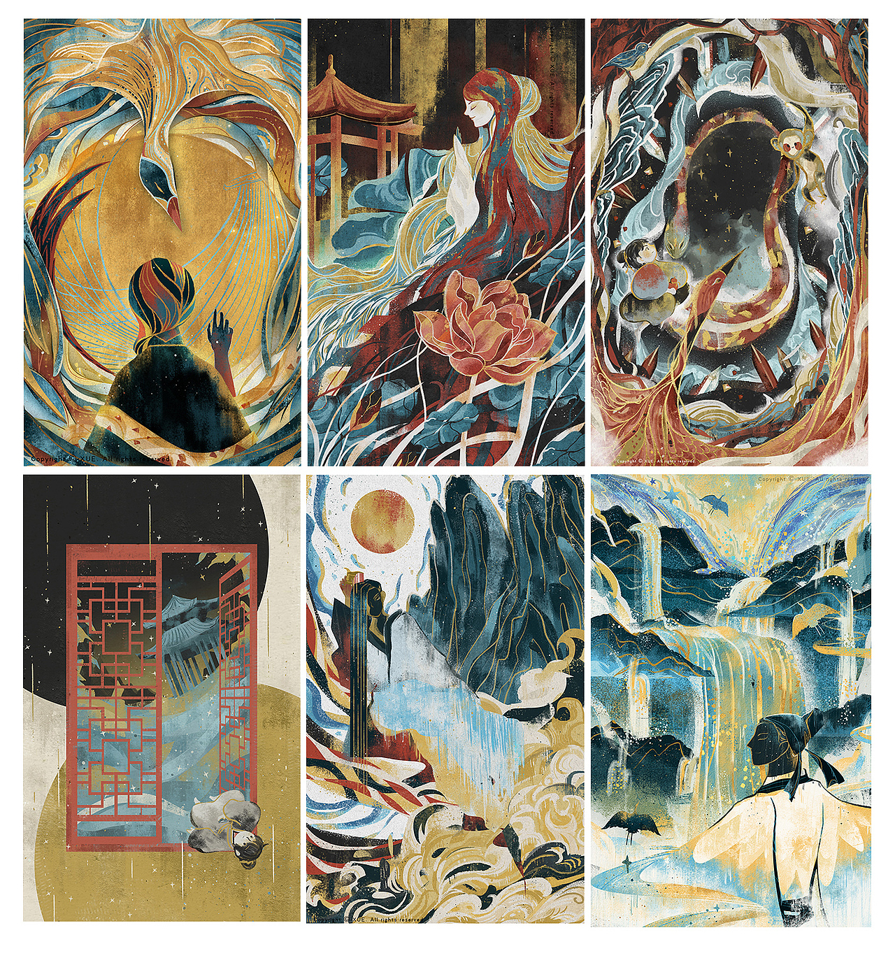 李白诗插画（图ZMjM5NDAyMTQw） - 艺术插画 - 站酷设计师XUESTUDIO原创素材 - 站酷ZCOOL