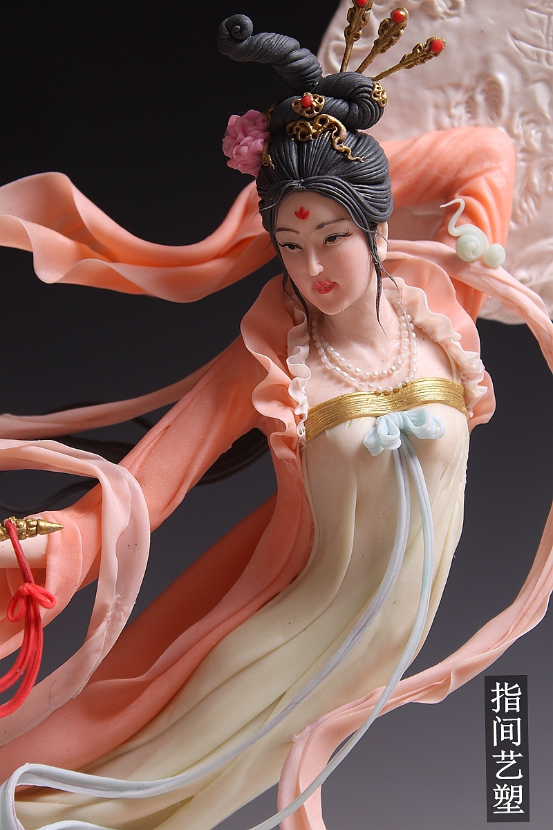 面塑（嫦娥奔月）（图ZOTAwNDQzNDQ=） - 手办/模玩 - 站酷设计师贺加贵3D翻糖原创素材 - 站酷ZCOOL