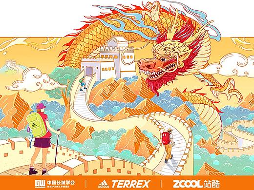 中国长城文创图形设计-国潮插画-政府文化插画